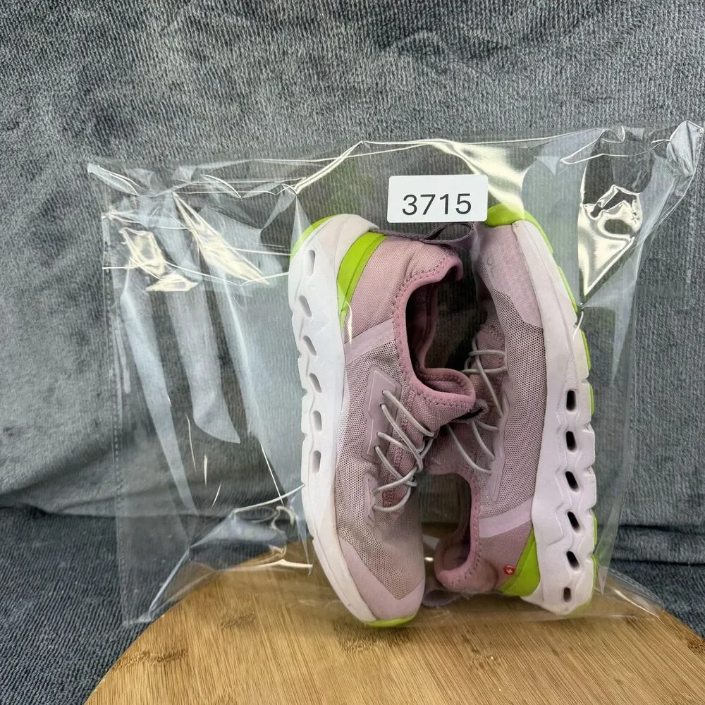 On Shoes Girls Size 1.5 Pink Green Mesh Running Athletic Sneakers CloudTec Kids